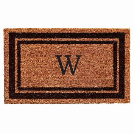 Monogram Door Mat, Natural, Black, 18 in W x 30 in L